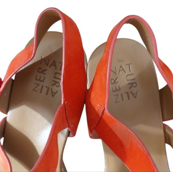 Naturalizer Cynthia Platform Wedge Sandals Orange Strappy Leather Sandals Sz 8.5 - Picture 4 of 9